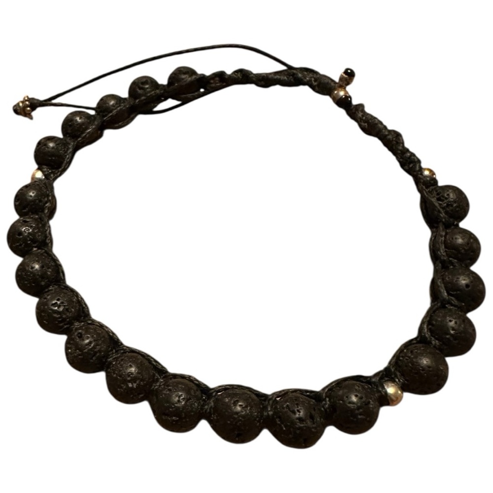 Black Lava Handmade Adjustable Bracelet from Greece